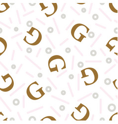 Letter G Alphabet Seamless Pattern