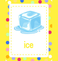 Vocabulary Flashcard With Word Ice