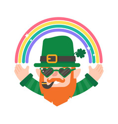 Funny Leprechaun Cartoon Celebrating By Drinking