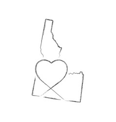 Idaho Us State Hand Drawn Pencil Sketch Outline