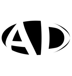 Oval Logo Double Letter A D Two Letters Ad Da