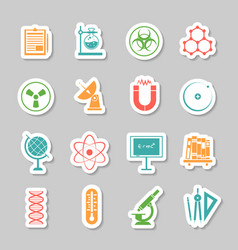 Science Stickers Icons Set