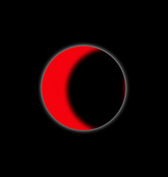 3d Of A Red Moon On A Black Background