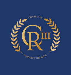 King Charles Third Personal Golden Monogram