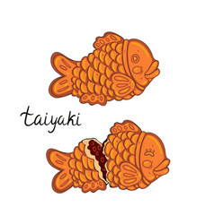 Taiyaki Fish Set Isolate On White Background