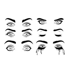 Beautiful Female Eyes With Different Emotions