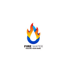 Fire Water Logo Colorful Design