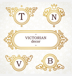 Set Of Logo Template In Victorian Style