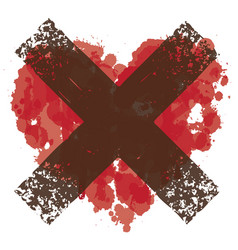 Abstract A Crossed-out Heart With Blood Splatter