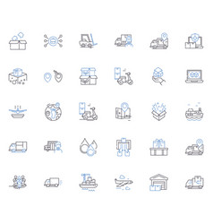 Distribution Plan Line Icons Collection Logistics