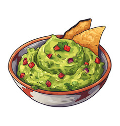 Fresh Guacamole Dip In A Bowl