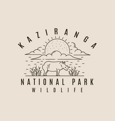 Kaziranga National Park Logo Line Art Icon