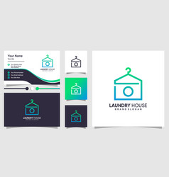 Laundry House Logo Template And Business Card