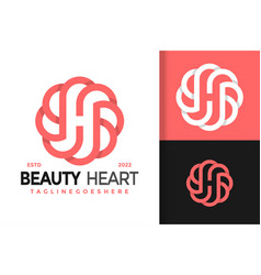 Letter H Flower Heart Logo Logos Design Element