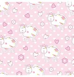 Seamless pattern sheep sleeping eyes cloud star Vector Image