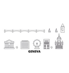 Switzerland Geneva Line Travel Skyline Set