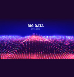 3d Dots Particle Wave Grid Big Data Concept