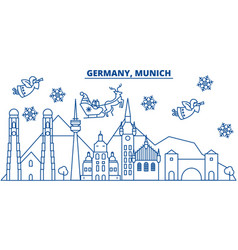 Germany Munich Winter City Skyline Merry