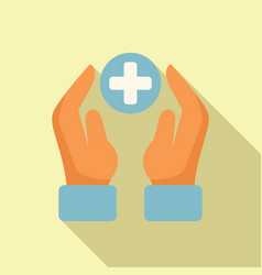 Hands Medical Care Icon Flat Health