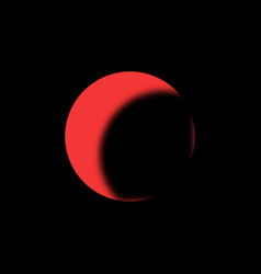 Red Moon On A Black Background