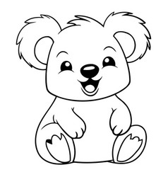 Cute Cartoon Koala Sitting On White Background