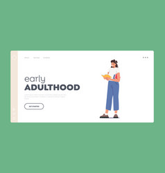 Early Adulthood Landing Page Template Young Woman