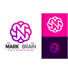 Letter N Brain Technology Logo Logos Design