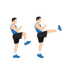 Man Doing Front Kick Exercise Flat