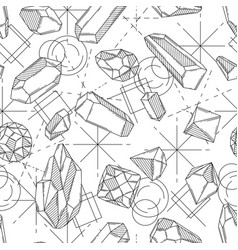 Seamless Pattern With Crystals Or Crystalline