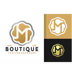 Letter M Boutique Flower Logo Logos Design