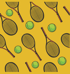 Sports Tennis Equipment Seamless Pattern