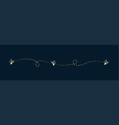 Firefly Flying Trail Border Divider Clipart