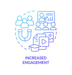 Increased Engagement Blue Gradient Concept Icon