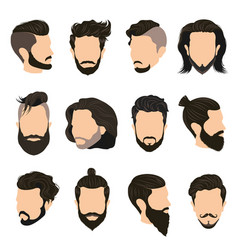 Men Hairstyle Icons Set