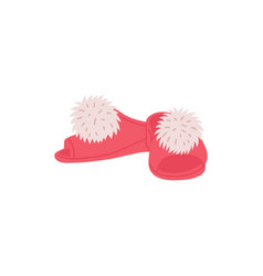 Womens Cozy Open Toe Slippers With Pompoms Flat