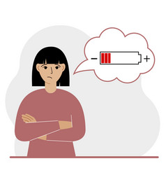 Conceptual Of Low Battery Sad Woman