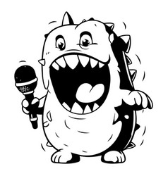 Cute Cartoon Monster Singing Karaoke