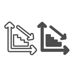 Ladder Graph With Steps Going Down And Arrow Line