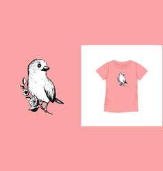 T-shirt With Bird Pattern Women Jersey Sport