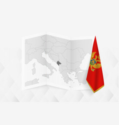 A Grayscale Map Of Montenegro With Hanging