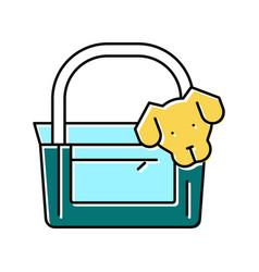 Dog In Carriage Bag Color Icon