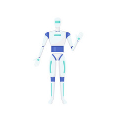 Full Body Humanoid Robot Standing Futuristic Ai