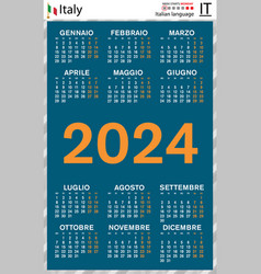 Italian Vertical Pocket Calendar For 2024 Week