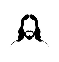 Jesus Christ Portrait Black Silhouette Logo