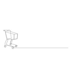 One Continuous Line Drawing Of Shopping Cart