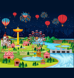 Theme Night Amusement Park Festival With Balloon