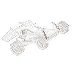 Wireframe Toy Sports Car View Perspective