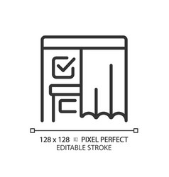 Editable Pixel Perfect Voting Booth Thin Line Icon