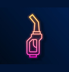 Glowing Neon Line Gasoline Pump Nozzle Icon