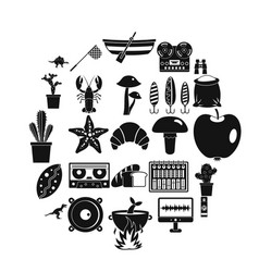 Great Food Icons Set Simple Style